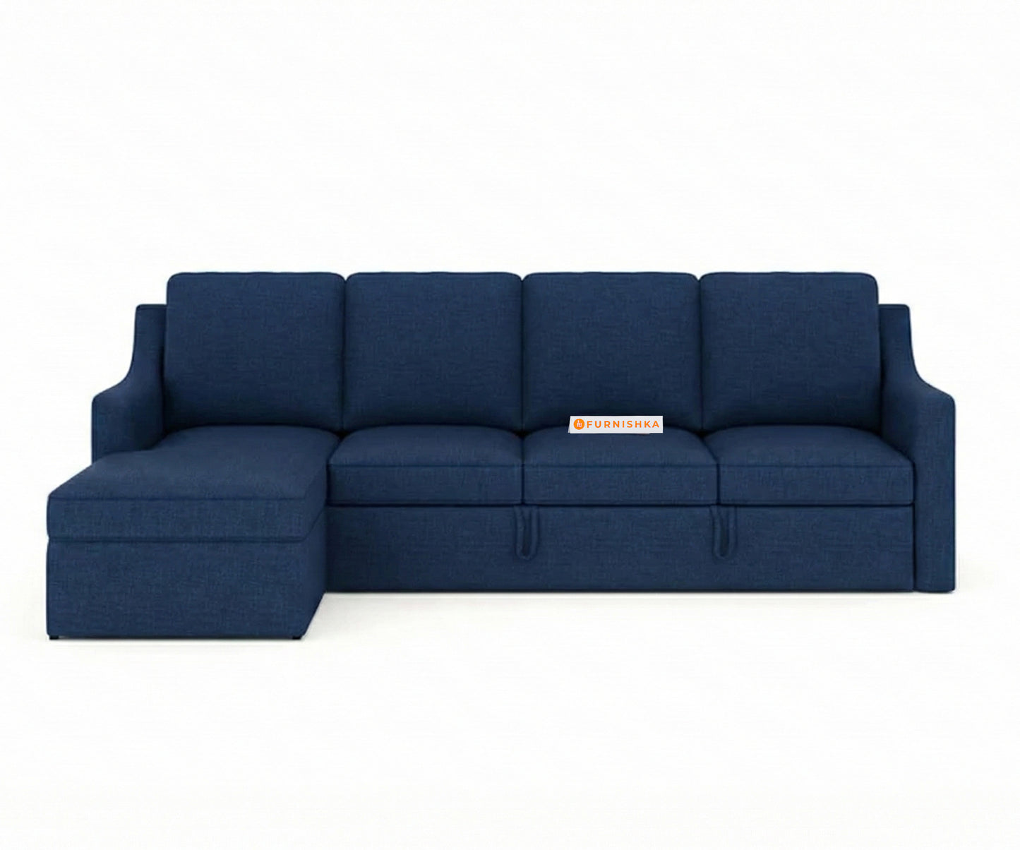 Arrasso Sofa 3+L LHS Sofa cum Bed  - Dark Navy Blue - Furnishka 