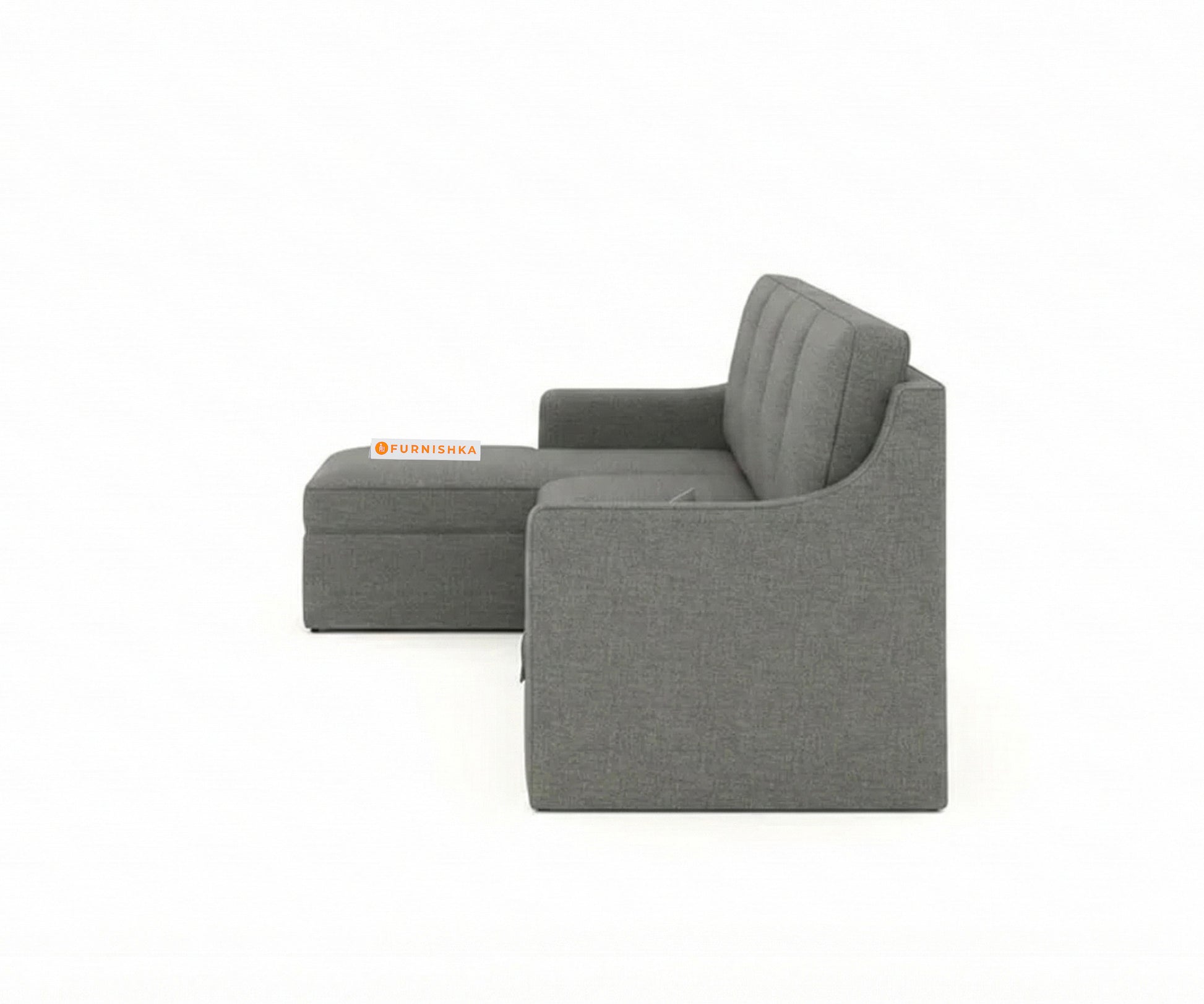 Arrasso Sofa 3+L LHS Sofa cum Bed  - Trout - Space Grey - Furnishka 