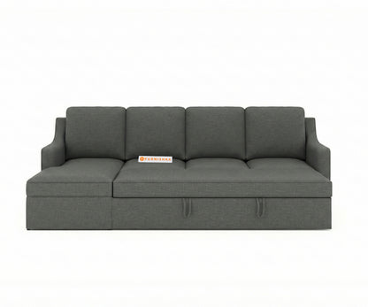 Arrasso Sofa 3+L LHS Sofa cum Bed  - Trout - Space Grey - Furnishka 