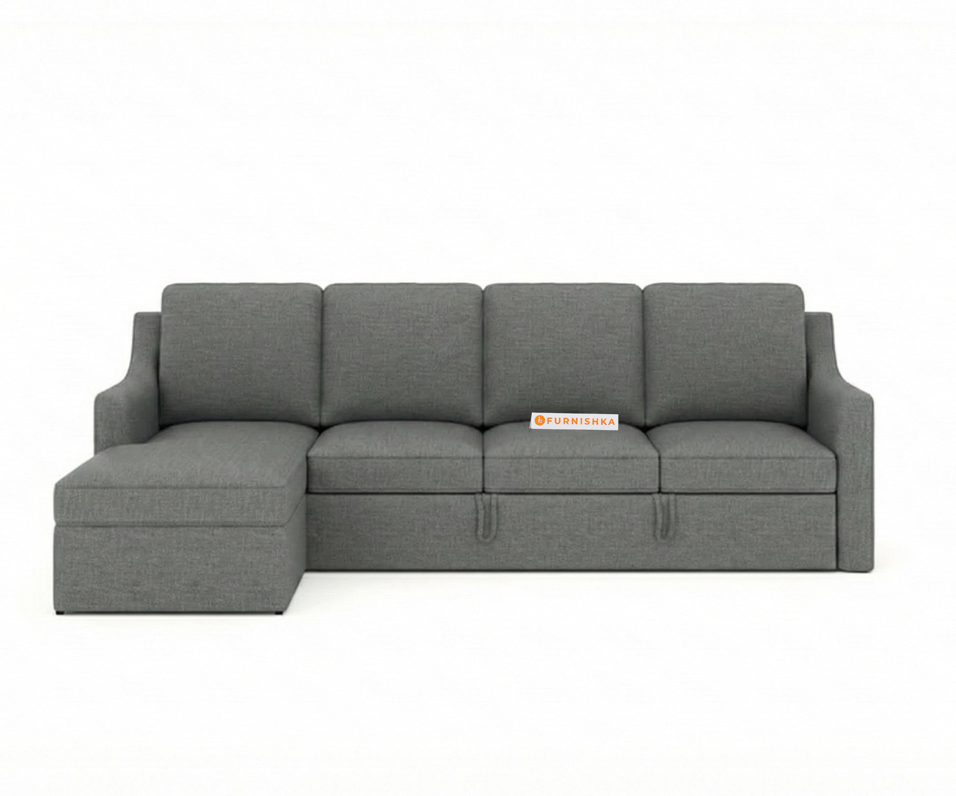 Arrasso Sofa 3+L LHS Sofa cum Bed  - Trout - Space Grey - Furnishka 