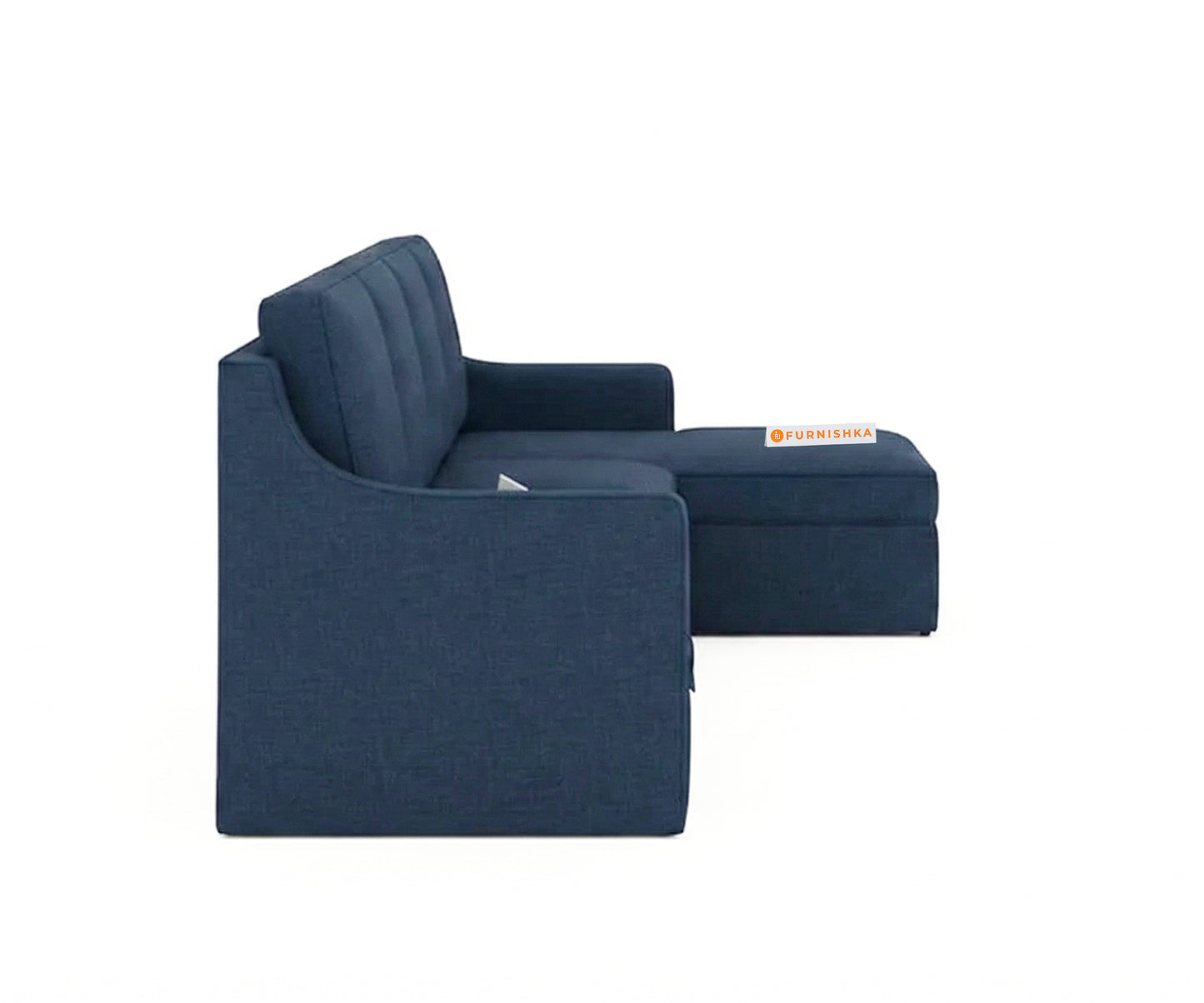 Arrasso Sofa 3+L RHS Sofa cum Bed -Dark Navy Blue - Furnishka 