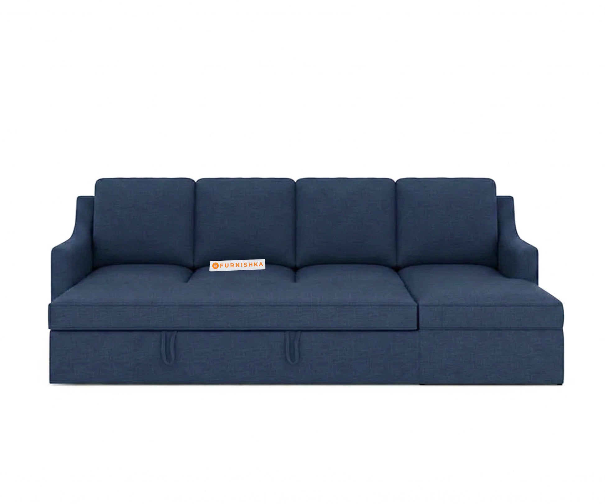 Arrasso Sofa 3+L RHS Sofa cum Bed -Dark Navy Blue - Furnishka 
