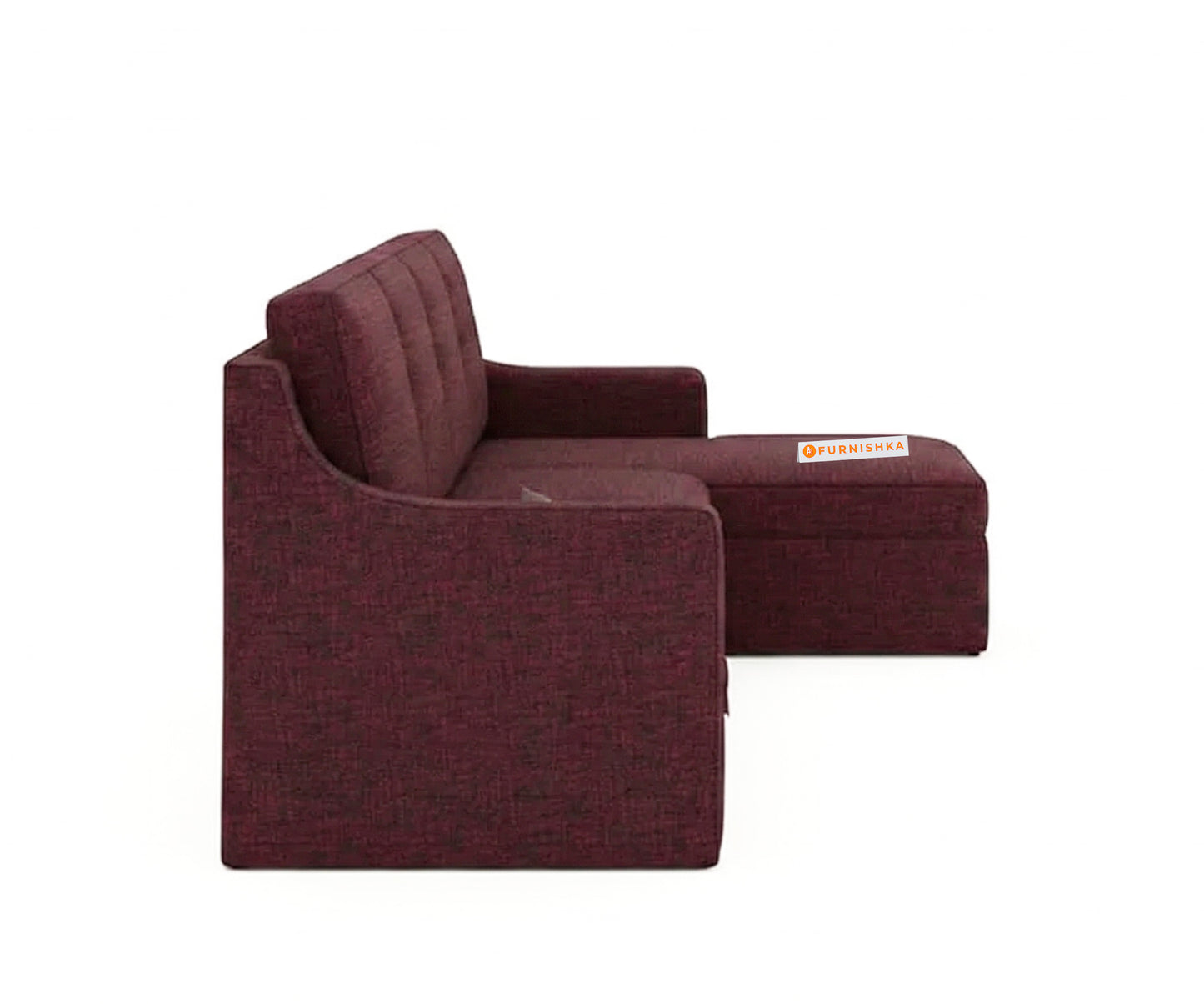 Arrasso Sofa 3+L RHS Sofa cum Bed  - Dark Red Wine - Furnishka 