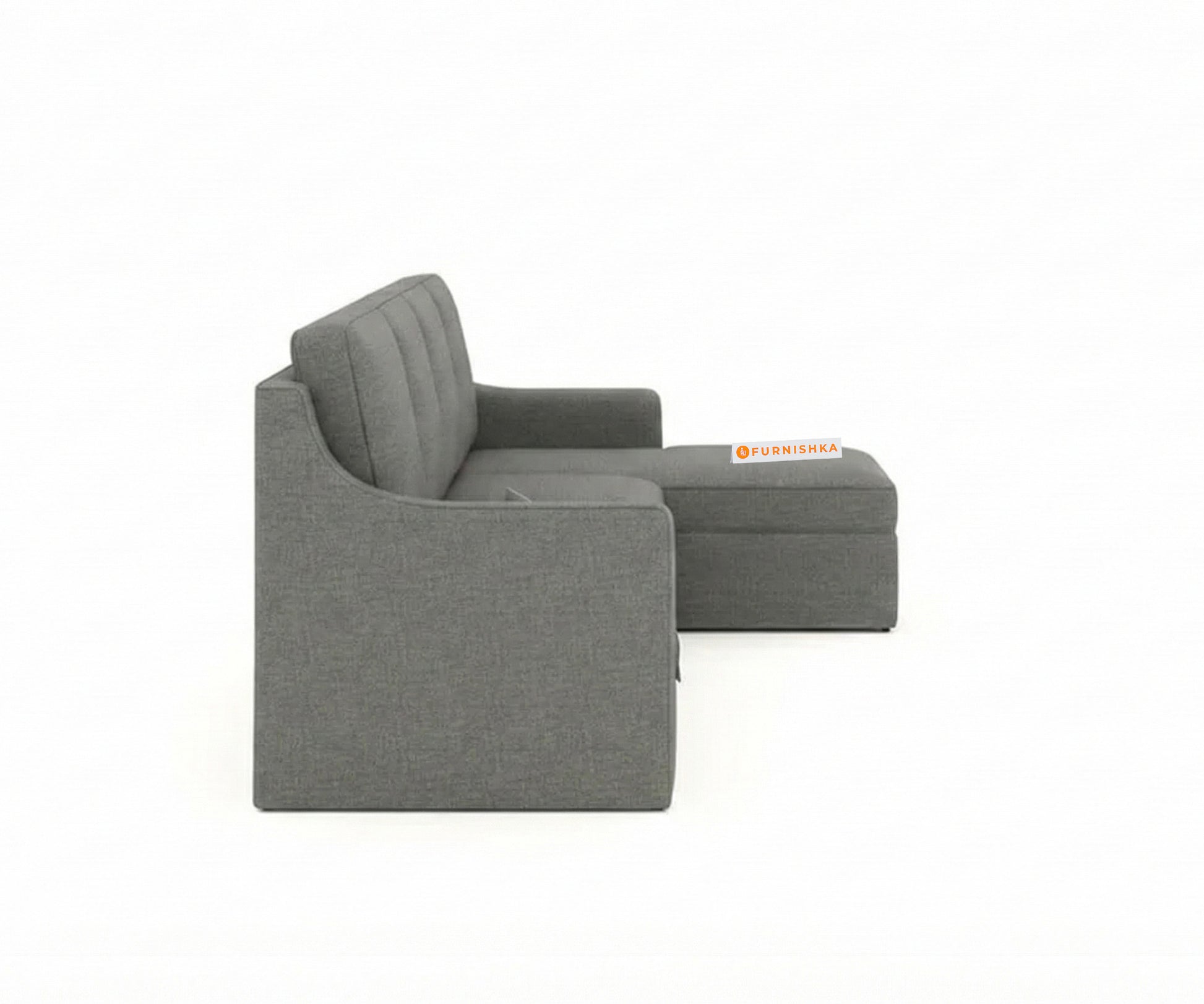 Arrasso Sofa 3+L RHS Sofa cum Bed  - Trout - Space Grey - Furnishka 
