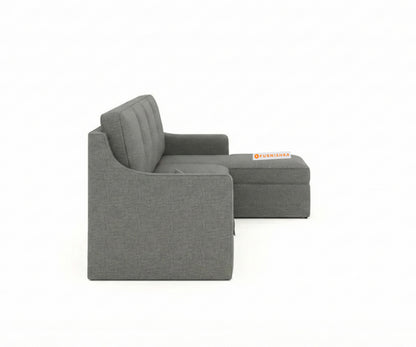 Arrasso Sofa 3+L RHS Sofa cum Bed  - Trout - Space Grey - Furnishka 