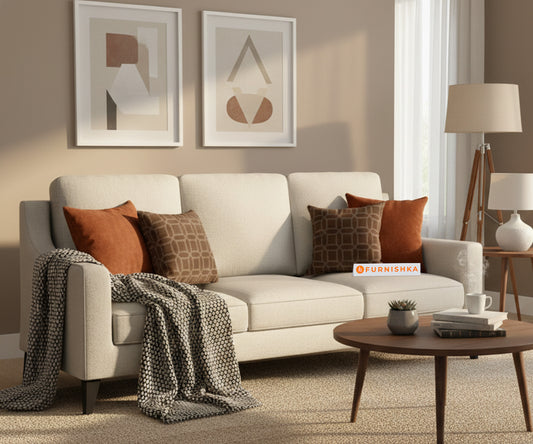 Arrasso Sofa 3 Seater Light Beige - Furnishka