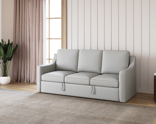 Arrasso Sofa 3 Seater Sofa Cum Bed - Pull out Type - Light Beige - Furnishka 