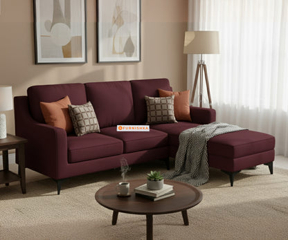 Arrasso 2+Sectional Sofa RHS - Dark Red Wine