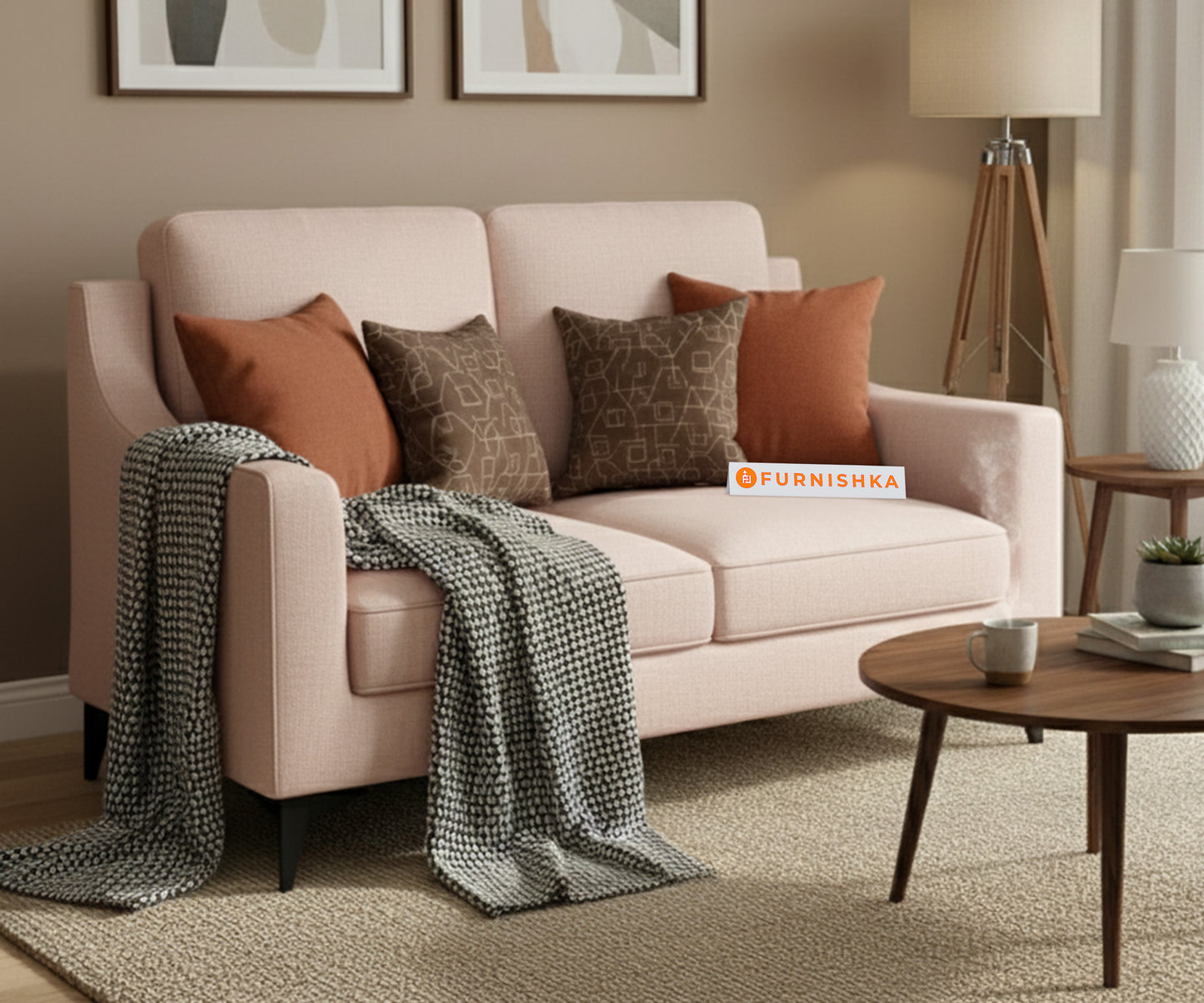 Arrasso 2 seater Sofa Flamingo Pink