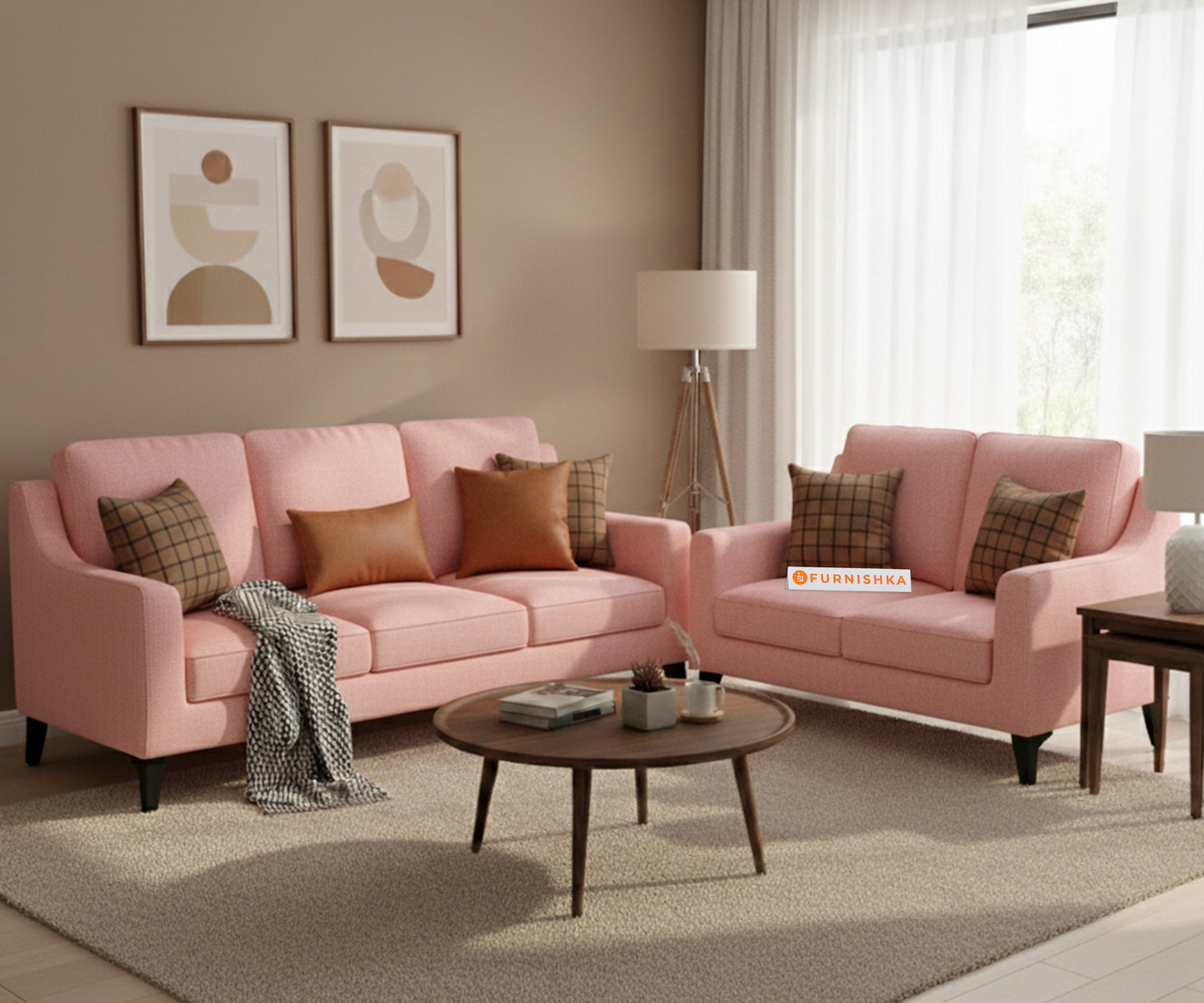 Arrasso 3+2 seater Sofa Flamingo Pink