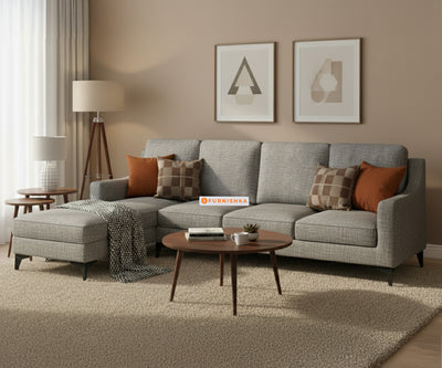 Arrasso 3+LHS Sectional Sofa - Trout- Space Grey