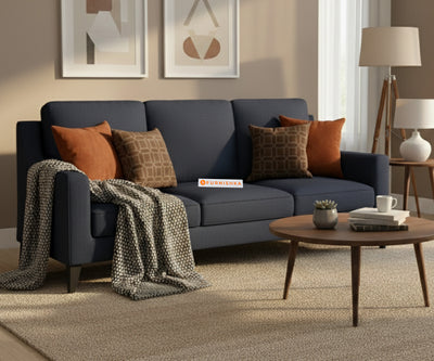 Arrasso 3 Seater Sofa Dark Navy Blue
