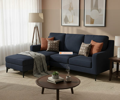 Arrasso 2+Sectional Sofa LHS - Dark Navy Blue