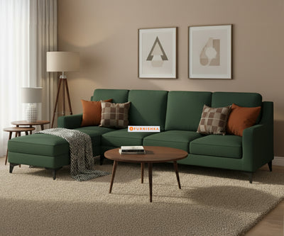Arrasso 3+LHS Sectional Sofa- Dark Green Pine