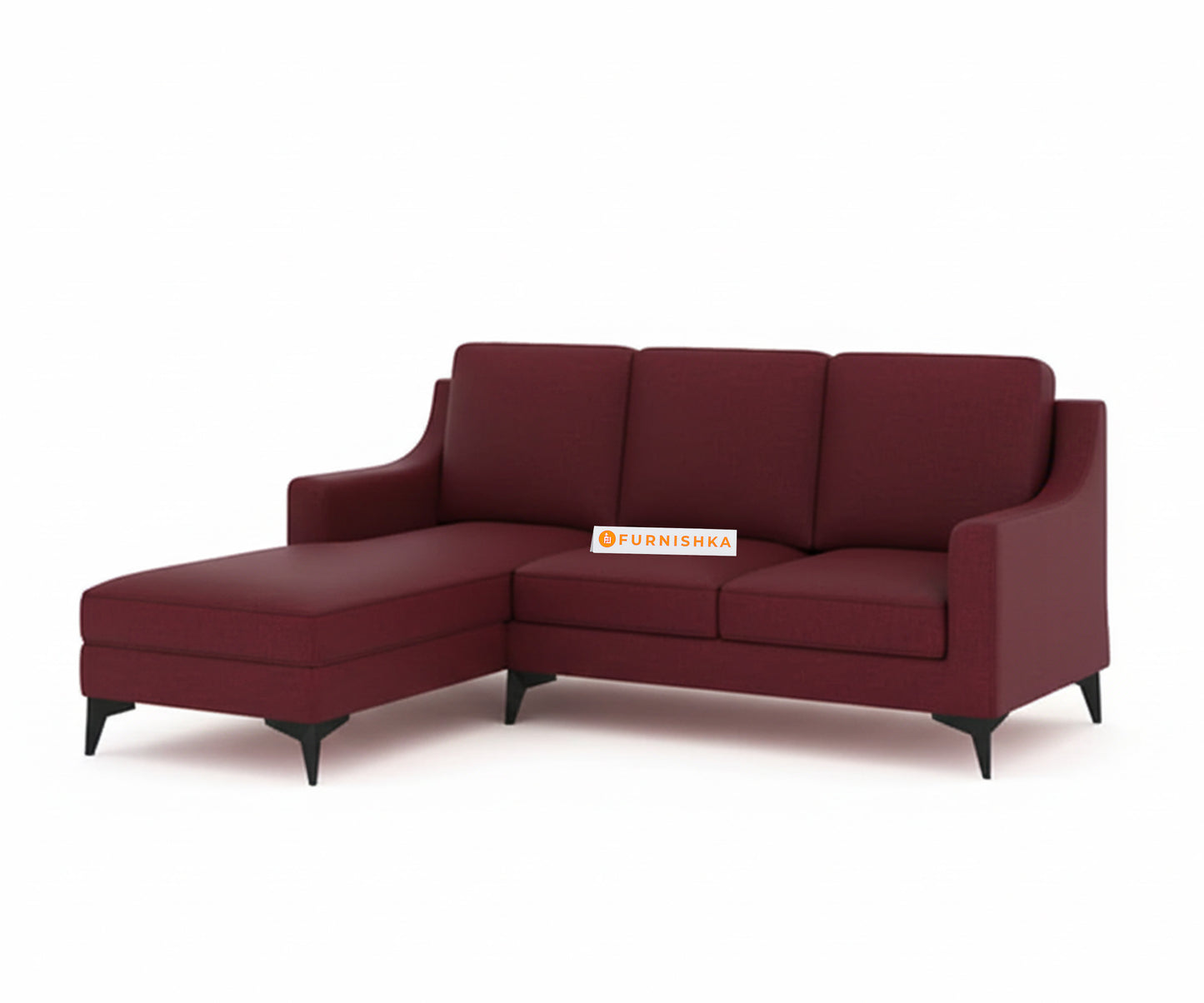 Arrasso 2+LHS Sectional Sofa - Dark Red Wine
