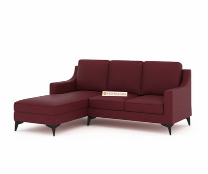 Arrasso 2+LHS Sectional Sofa - Dark Red Wine