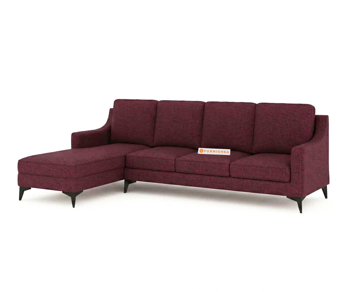 Arrasso 3+LHS Sectional Sofa - Dark Red Wine