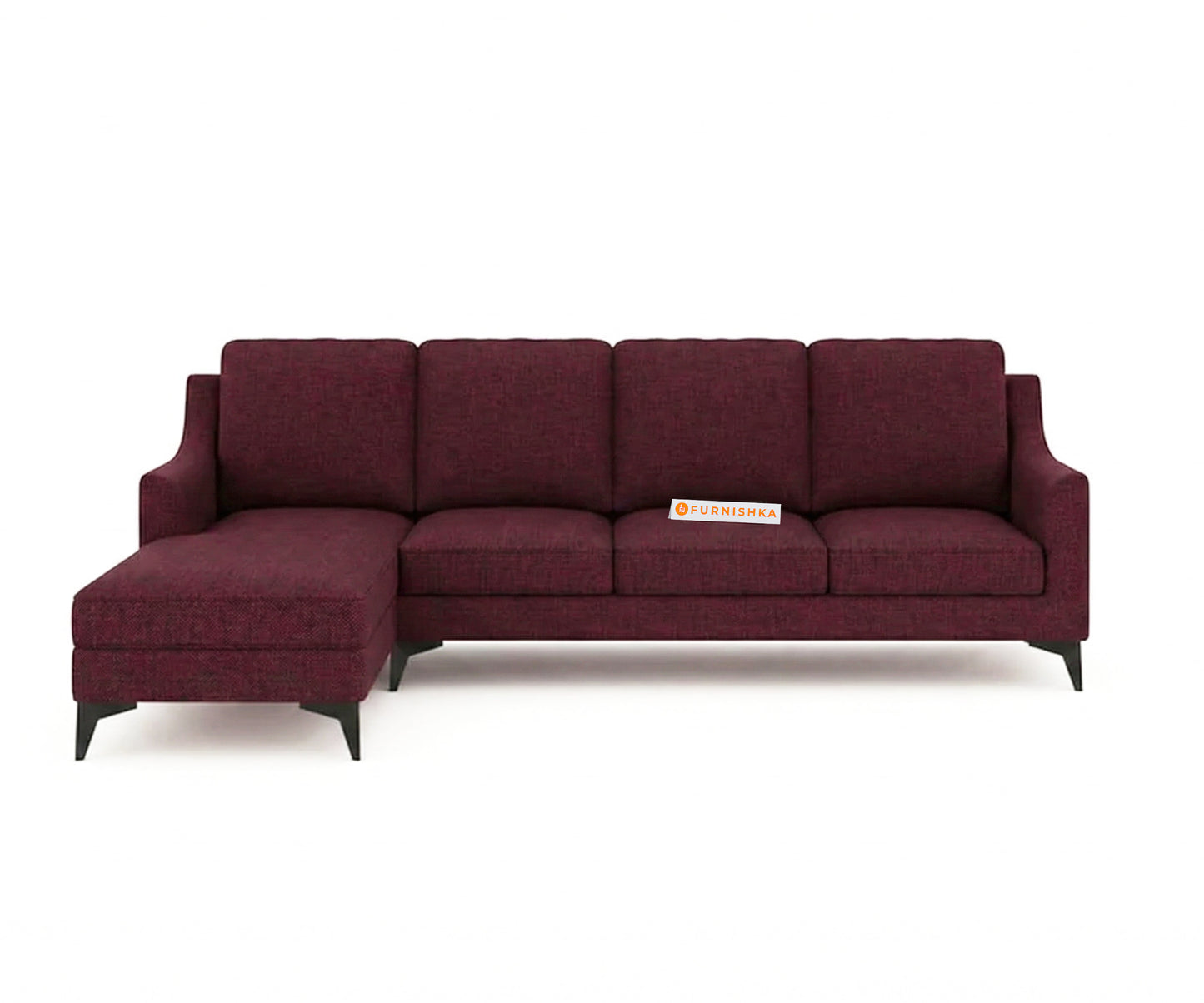 Arrasso 3+LHS Sectional Sofa - Dark Red Wine
