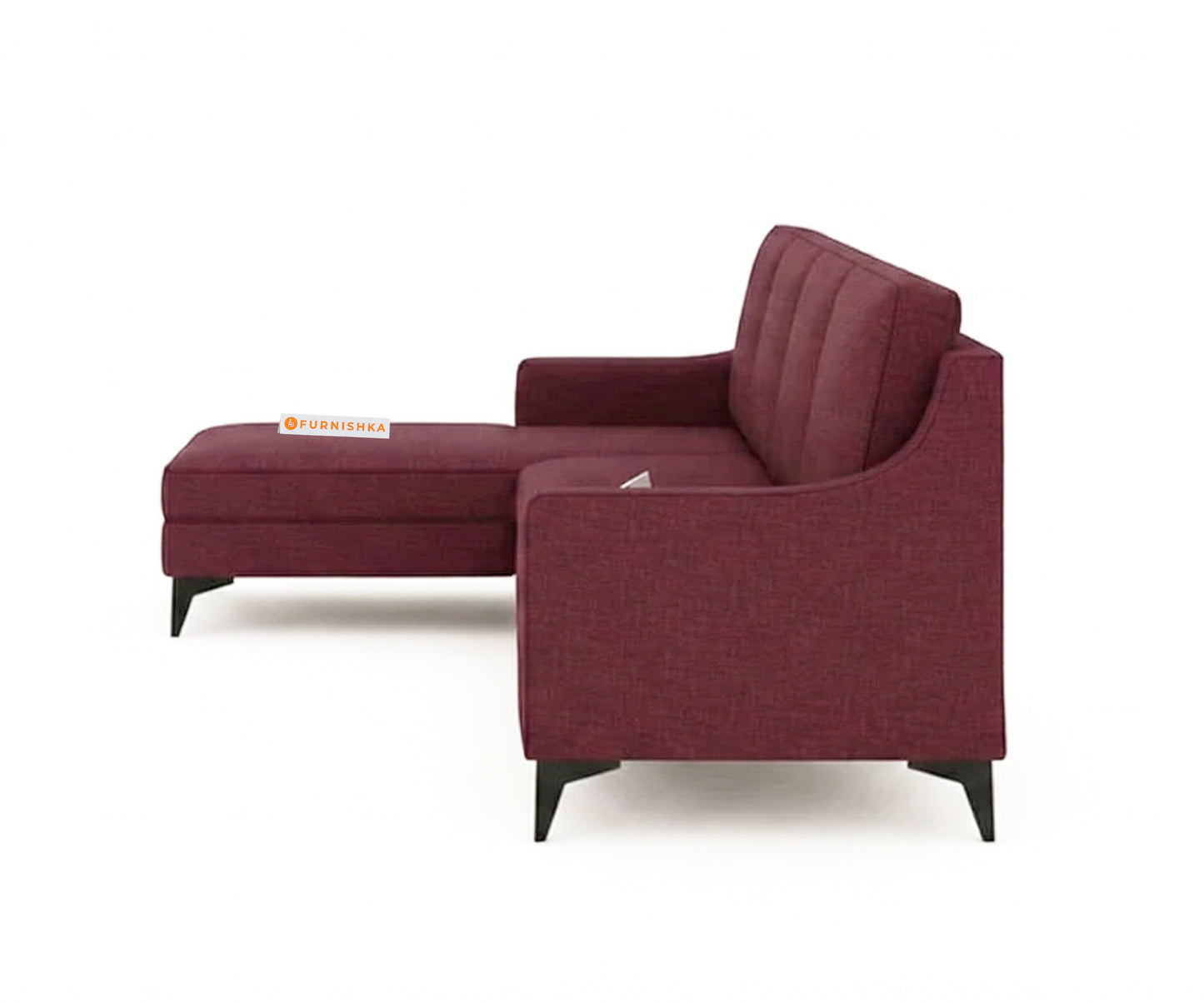 Arrasso 3+LHS Sectional Sofa - Dark Red Wine