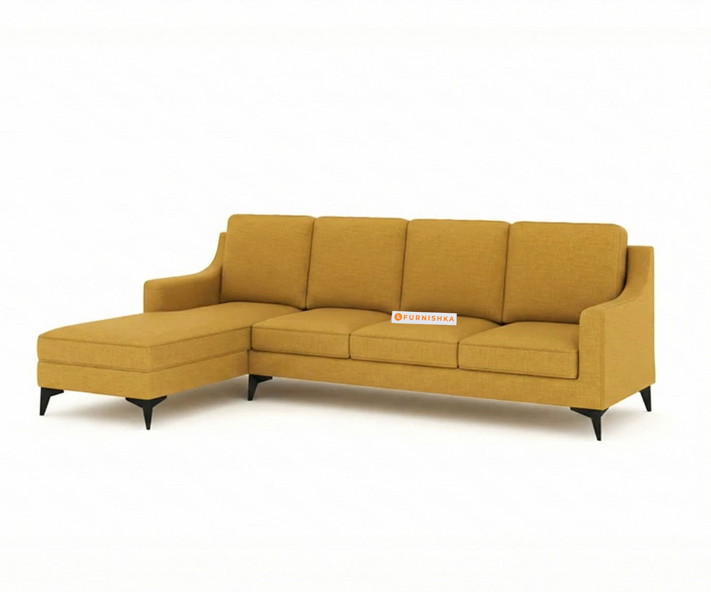 Arrasso 3+LHS Sectional Sofa - Mustard Yellow