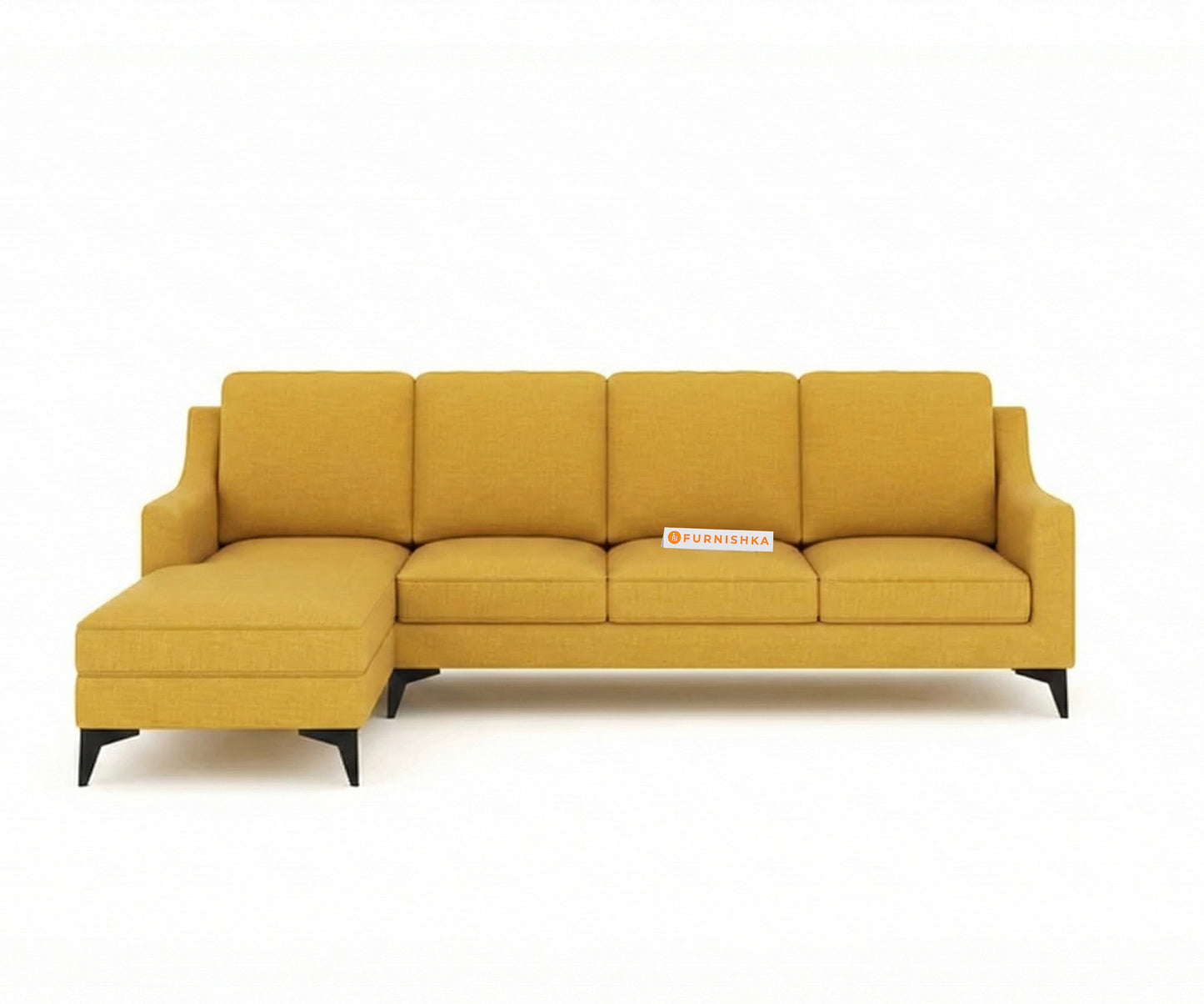 Arrasso 3+LHS Sectional Sofa - Mustard Yellow