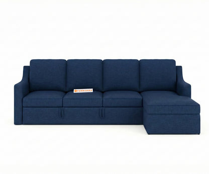 Arrasso Sofa 3+L RHS Sofa cum Bed -Dark Navy Blue