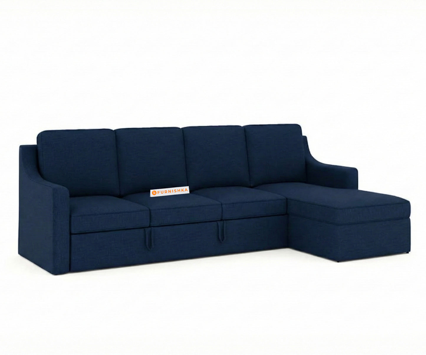 Arrasso Sofa 3+L RHS Sofa cum Bed -Dark Navy Blue