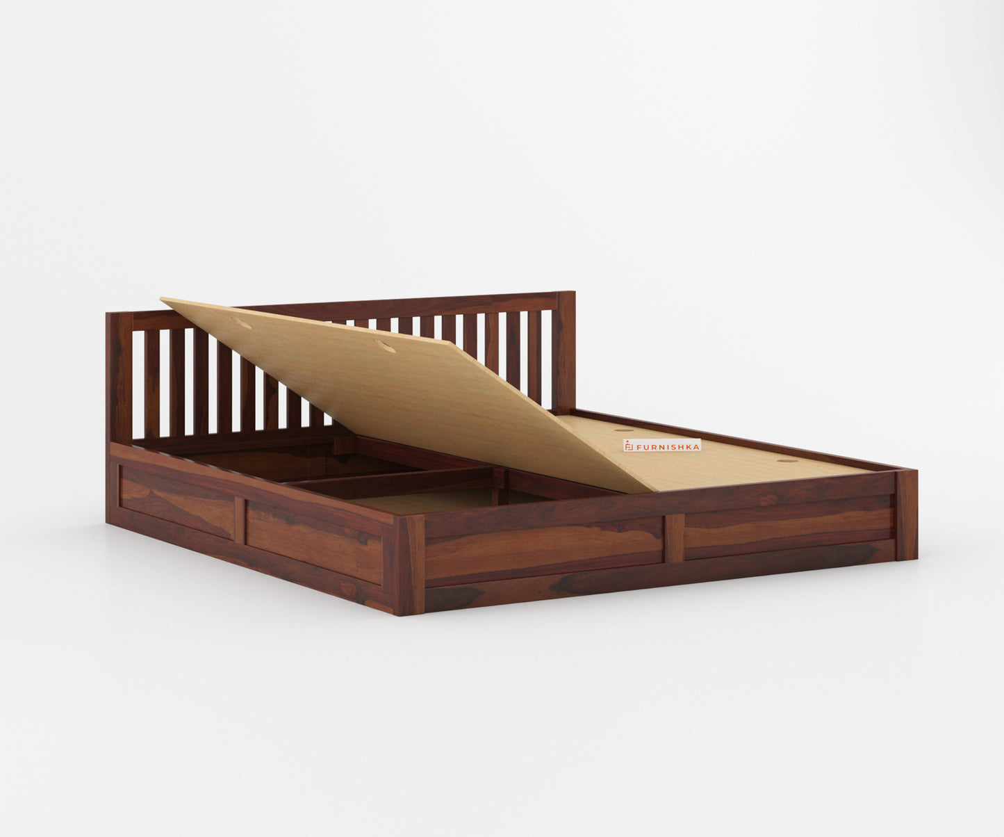 Arya Solid Wood King Bed with Box Storage - Furnishka 