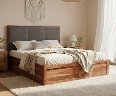 Ashlyn Sheesham Bed Box Storage - King Size Space Grey