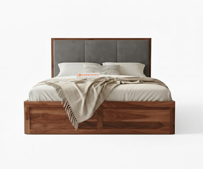 Ashlyn Sheesham Bed Box Storage - King Size Space Grey - Furnishka 