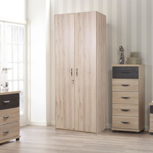 Ataria 2 Door Wardrobe - Oak Finish - Furnishka 