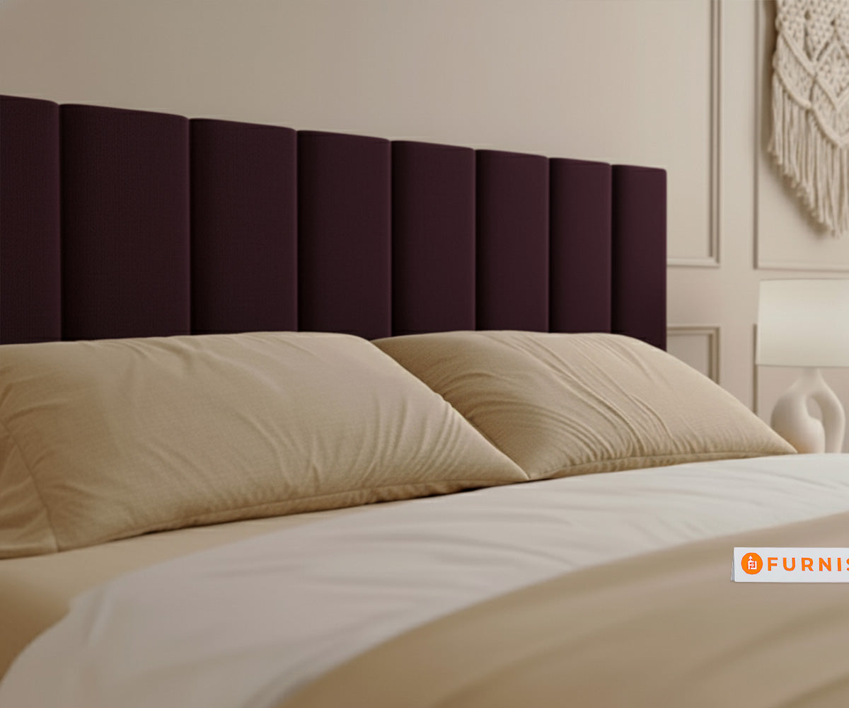 Augustus Real Teak Wood Hydraulic Bed King Size Red Wine - Furnishka 