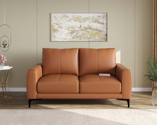 Balvin Leather 2 Seater Sofa - Furnishka