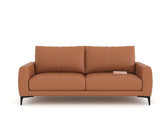 Balvin Leather 3 Seater Sofa - Furnishka 