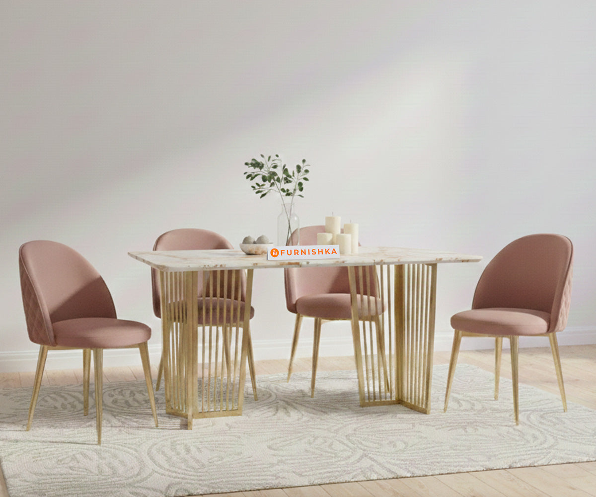 Barolo 4 Seater Dining Sets with Australian Onyx Top - Furnishka 