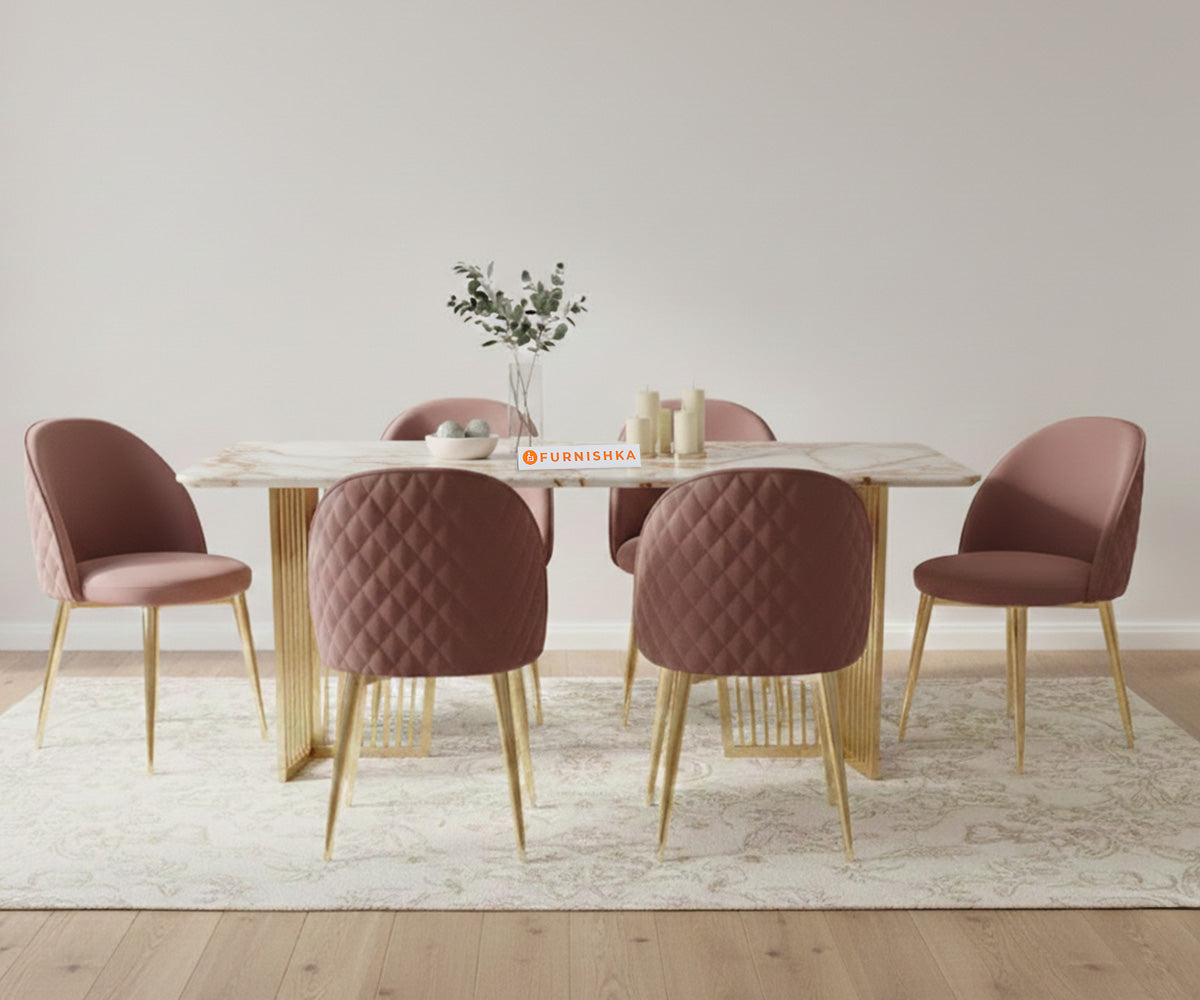Barolo 6 Seater Dining Sets with Australian Onyx Top - Furnishka 