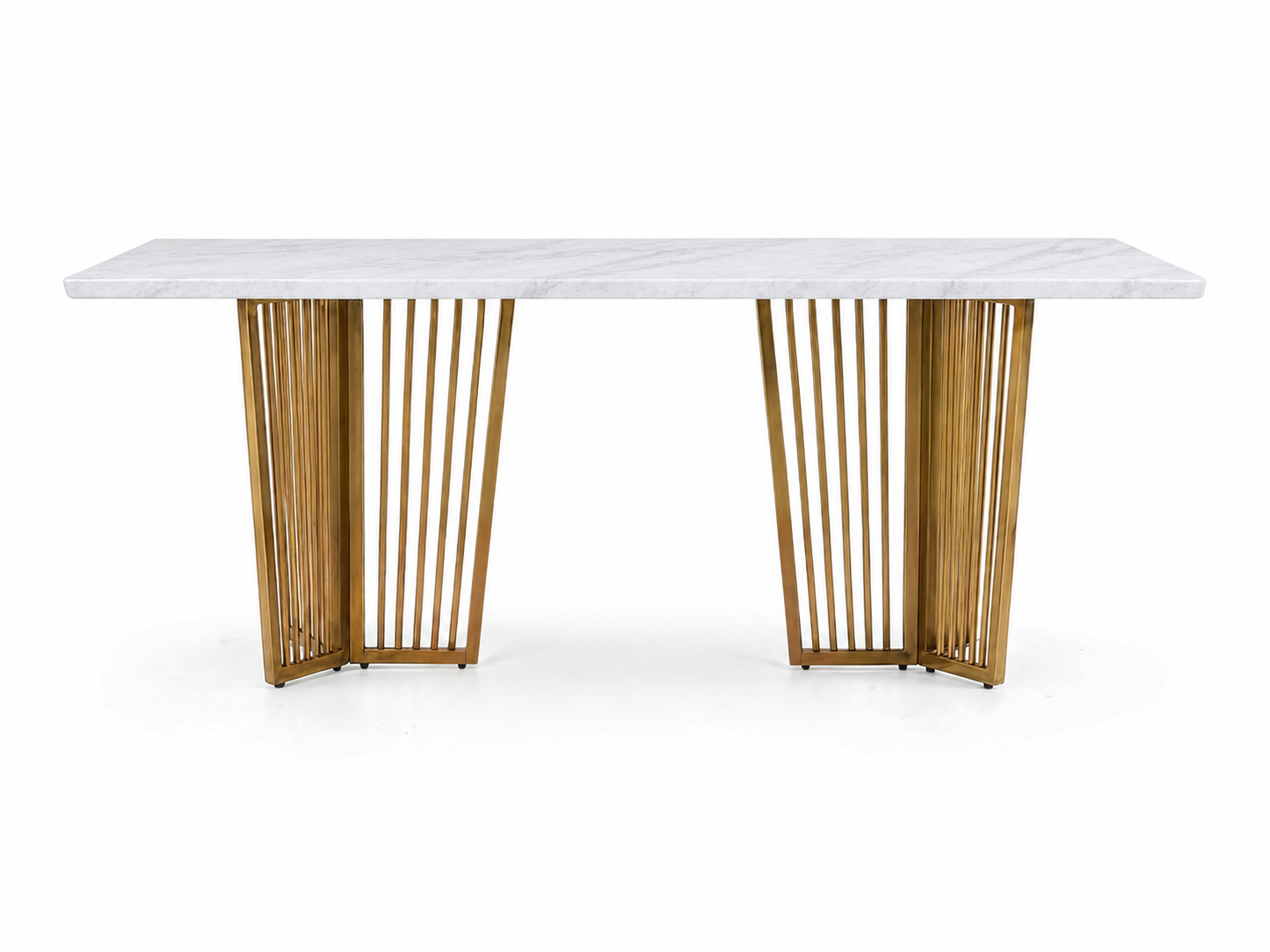 Barolo Dining Table 6 Seater PVD Gold Base - Furnishka 