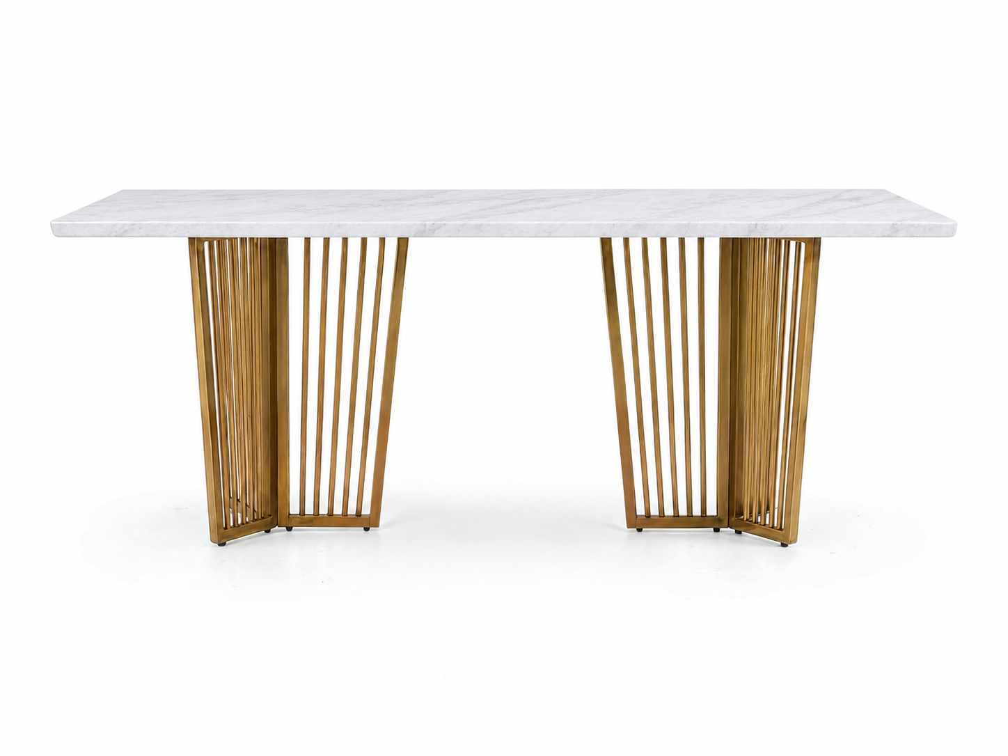 Barolo Dining Table 6 Seater PVD Gold Base - Furnishka 