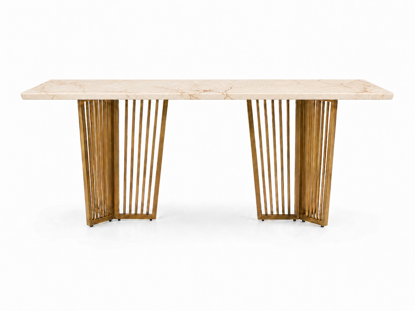 Barolo Dining Table 6 Seater PVD Gold Base - Furnishka 
