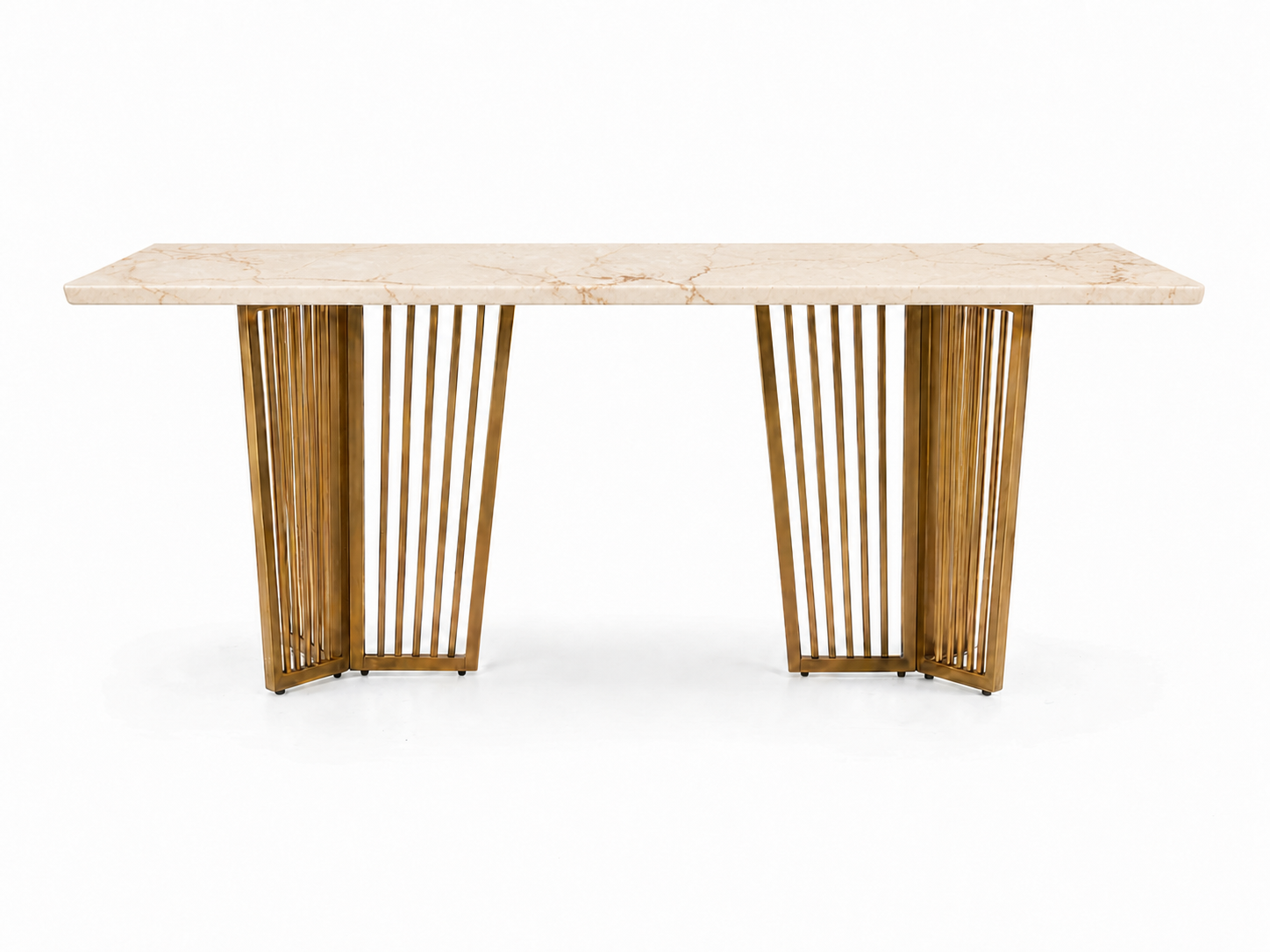Barolo Dining Table 6 Seater PVD Gold Base - Furnishka 