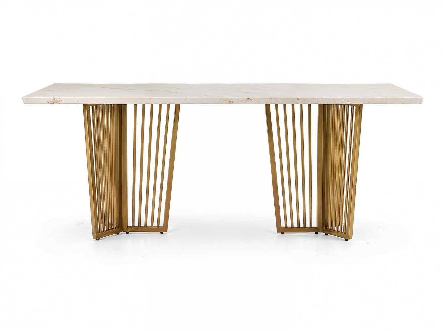 Barolo Dining Table 6 Seater PVD Gold Base - Furnishka