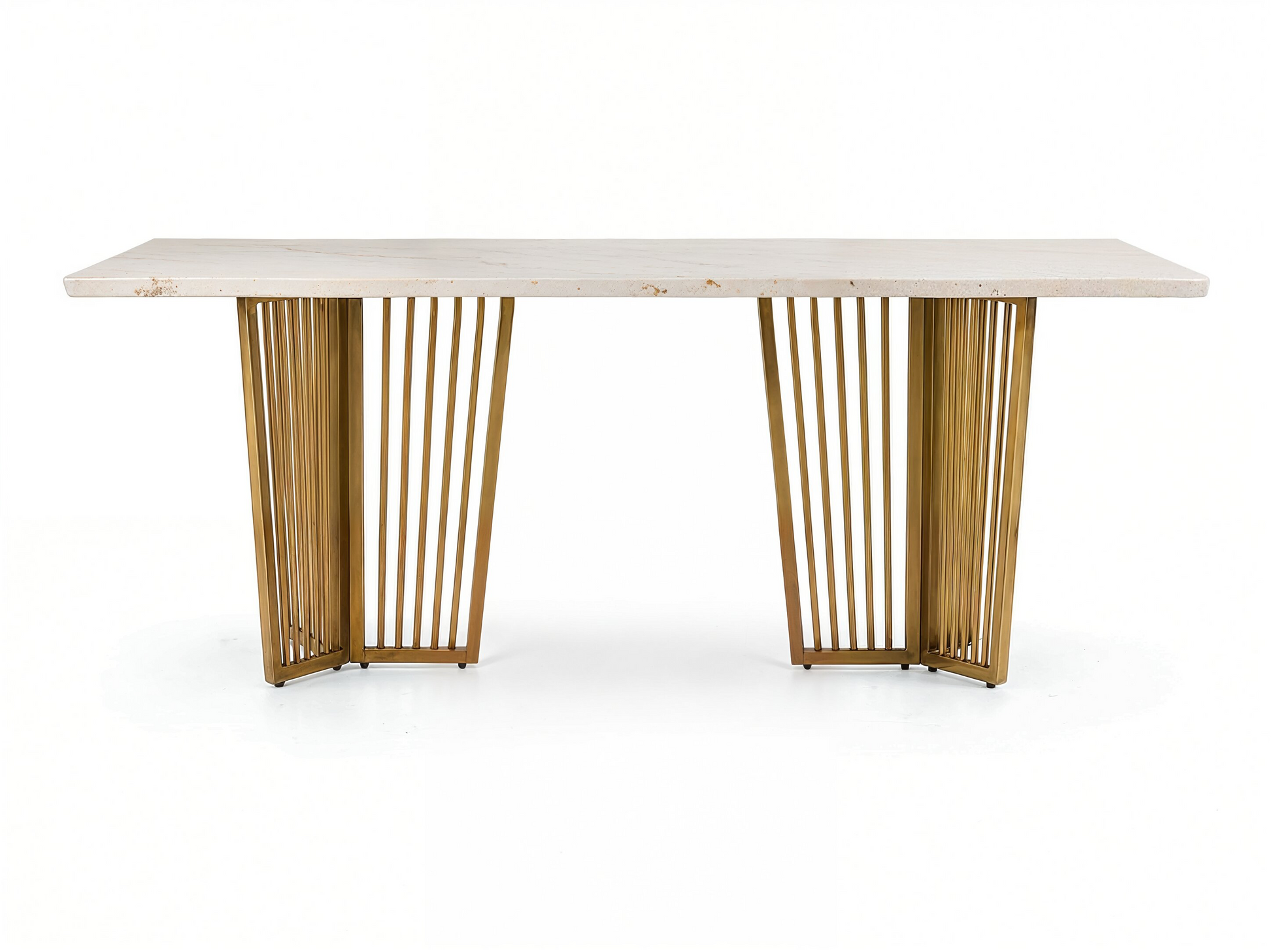 Barolo Dining Table 6 Seater PVD Gold Base - Furnishka