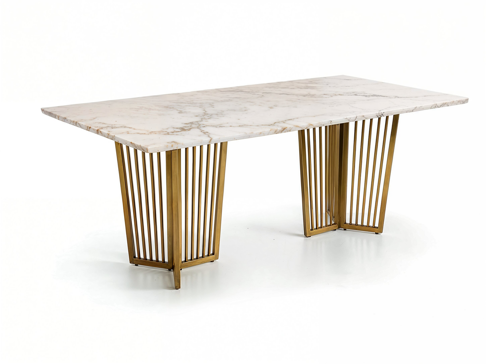 Barolo Dining Table 6 Seater PVD Gold Base - Furnishka