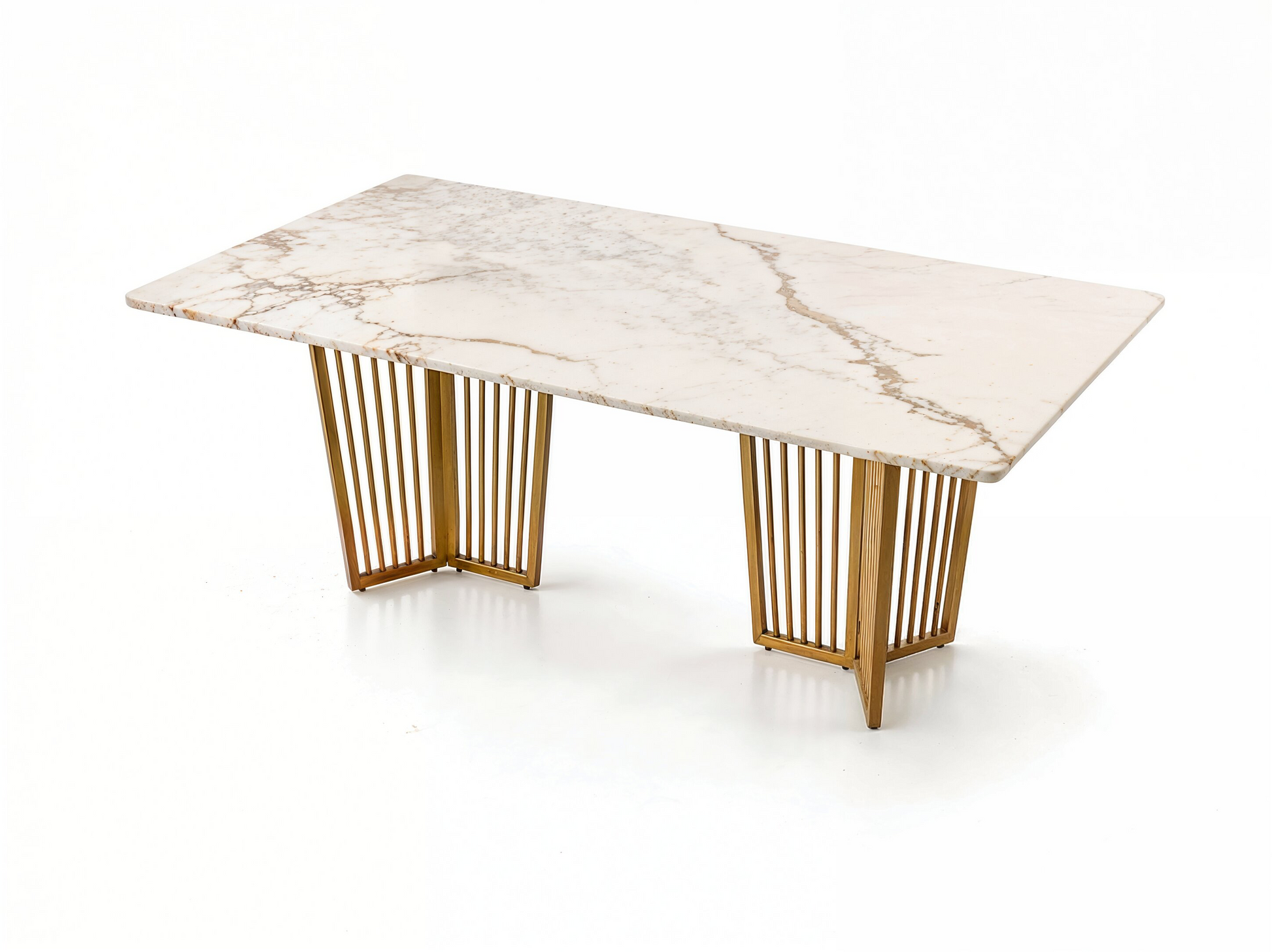 Barolo Dining Table 6 Seater PVD Gold Base - Furnishka