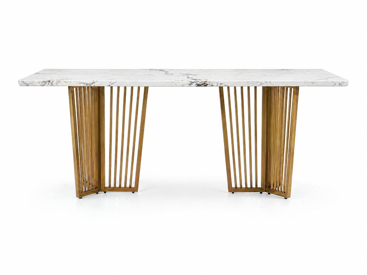 Barolo Dining Table 6 Seater PVD Gold Base - Furnishka