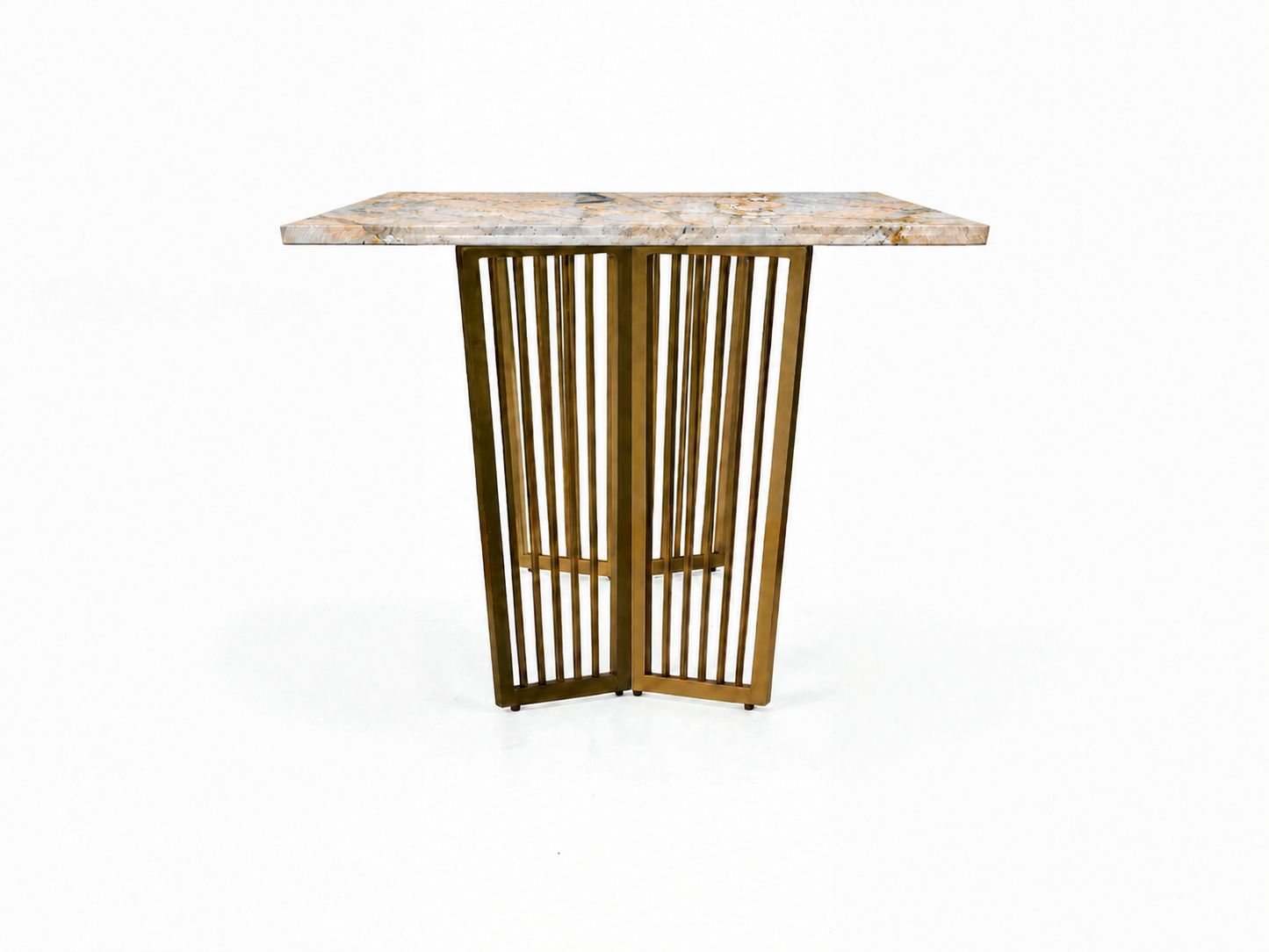 Barolo Dining Table 6 Seater PVD Gold Base - Furnishka