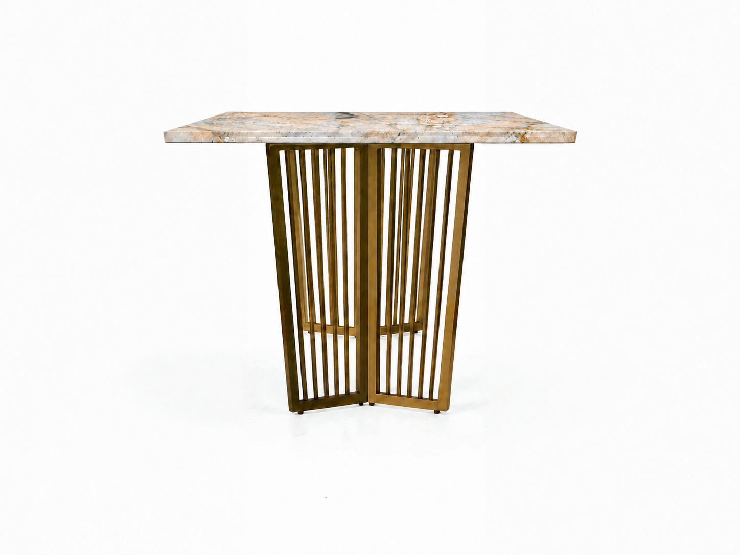 Barolo Dining Table 6 Seater PVD Gold Base - Furnishka