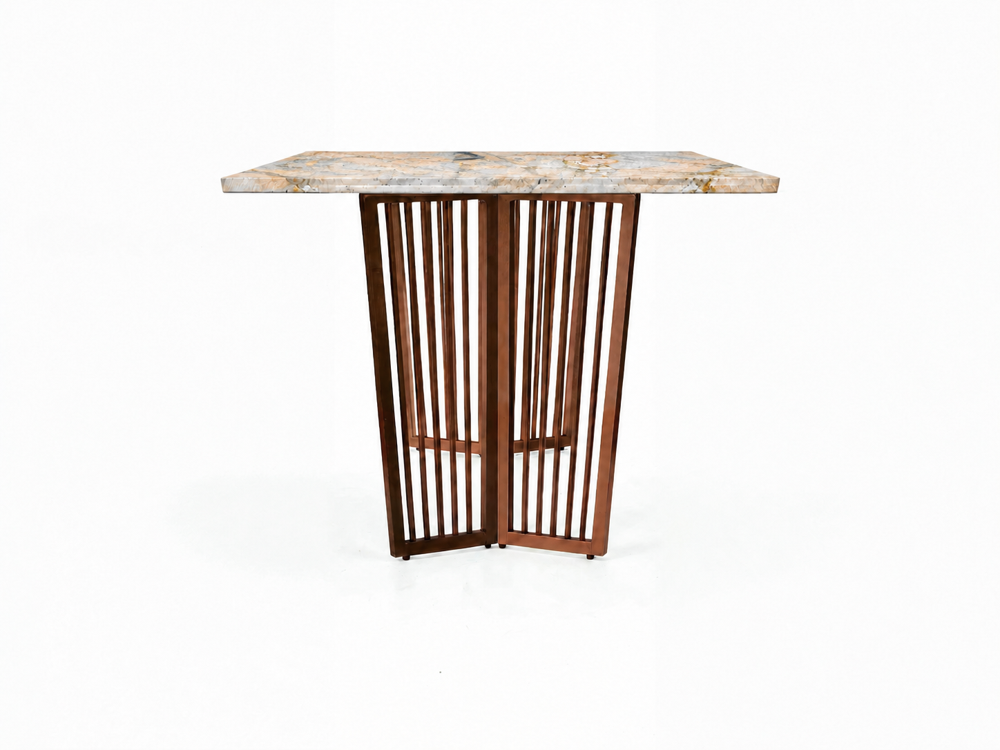 Barolo Dining Table 6 Seater Rose Gold Base - Furnishka