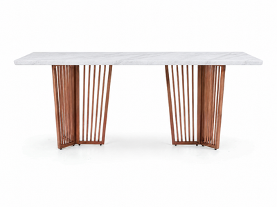 Barolo Dining Table 6 Seater Rose Gold Base