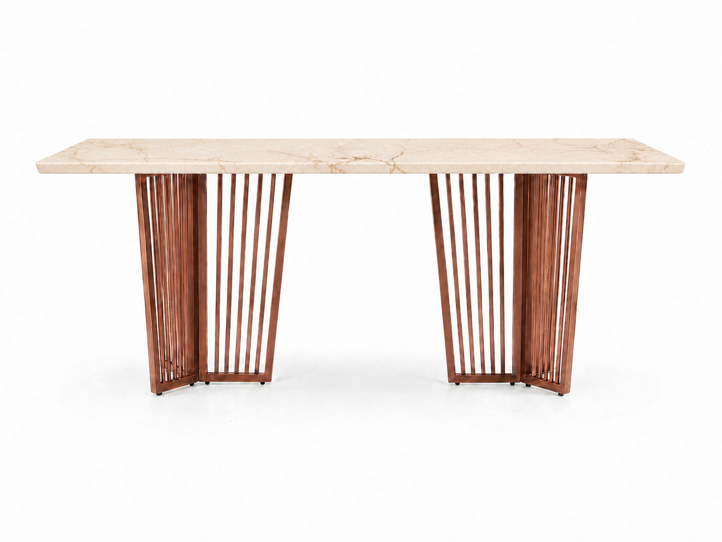 Barolo Dining Table 6 Seater Rose Gold Base - Furnishka